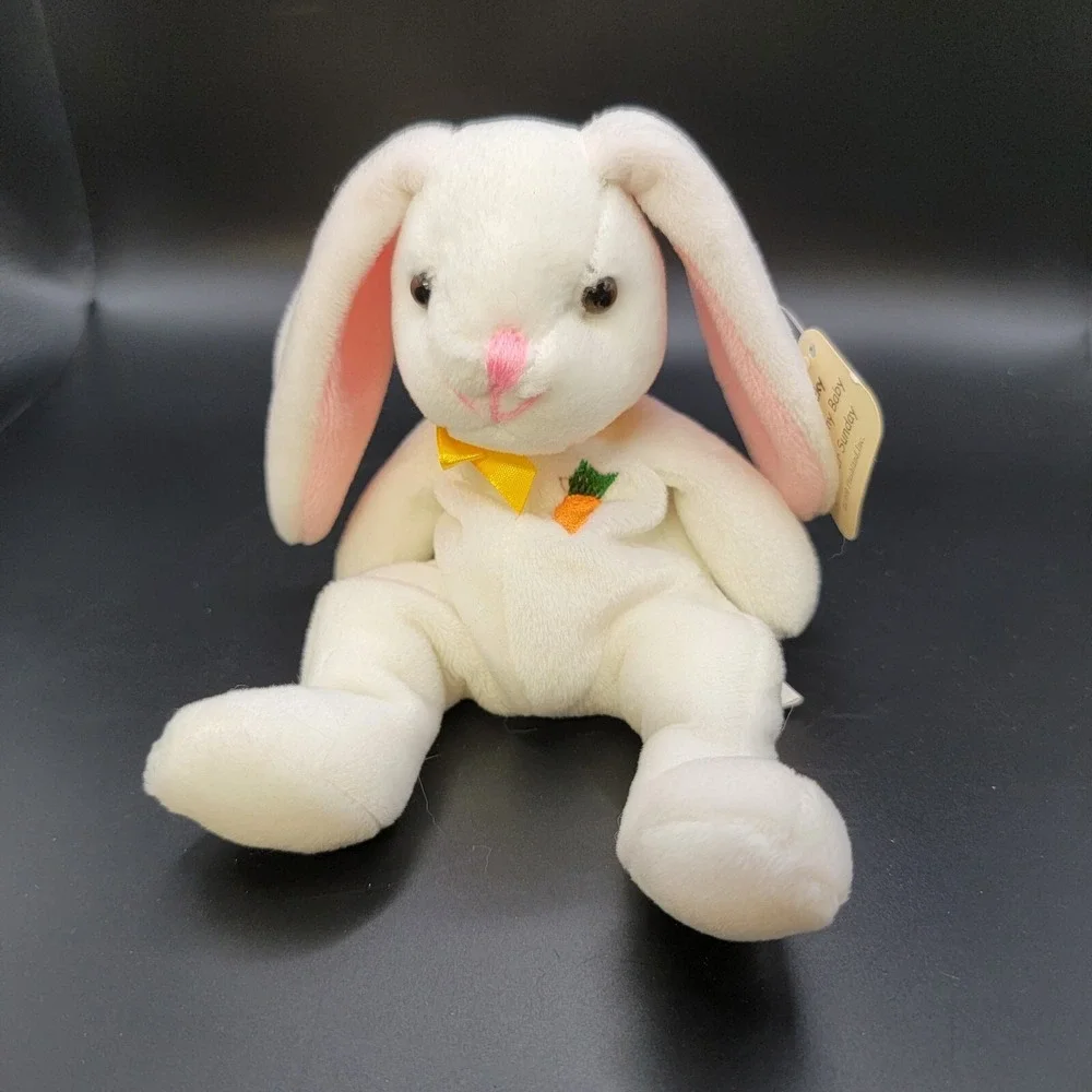 Vintage Plushland Inc 1999 Rabbit Bunny Lucky March of Dimes White Plush